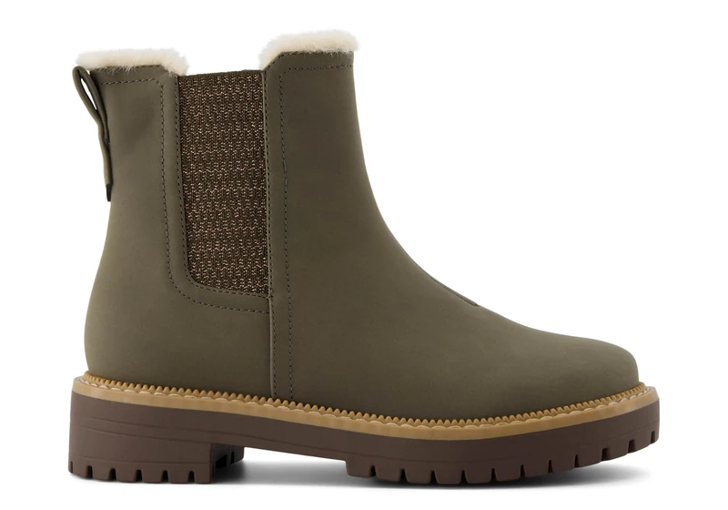 TOMS Youth Girl's Bennet Chelsea Boot, Canteen Nubuck PU/Faux Fur, 1.5 UK
