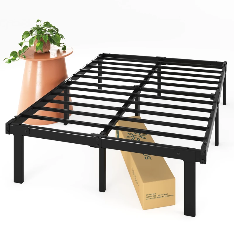 Zinus Caleb Metal Platform Bed Frame 36cm High Folding Steel Frame Under Bed Storage Easy Assembly
