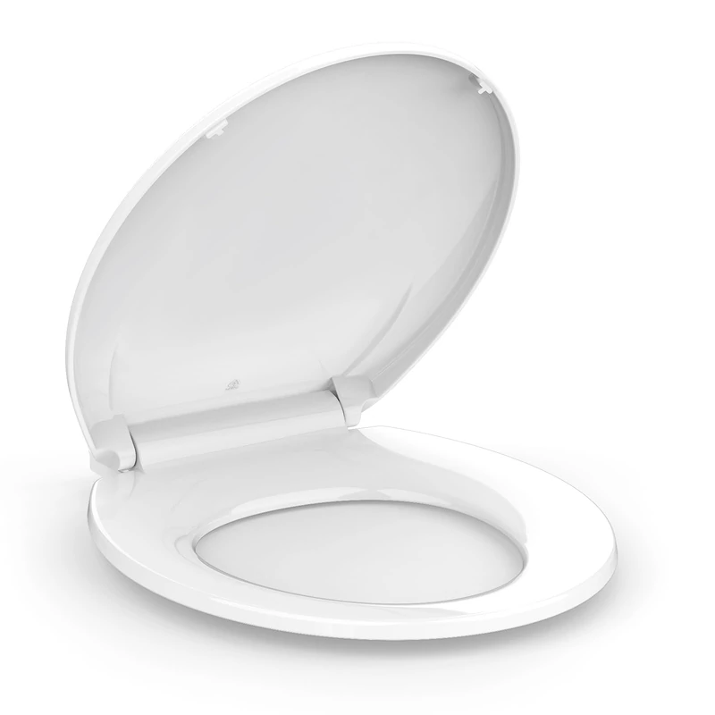 Toilet Seat, Round Toilet Seat with Quick-Release and Quick-Attach, Plastic Toilet Seat with Soft Close, Never Loosen, Easy Install and Clean - White - Image 1