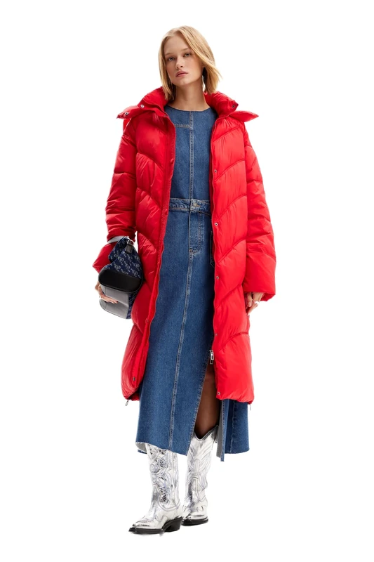 Desigual Women's Woven Padded Long Overcoat