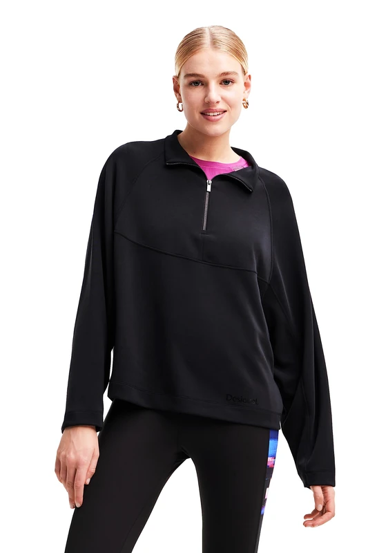 Desigual Women's Woman Knit Sweat Long Sleeve Sweater Black