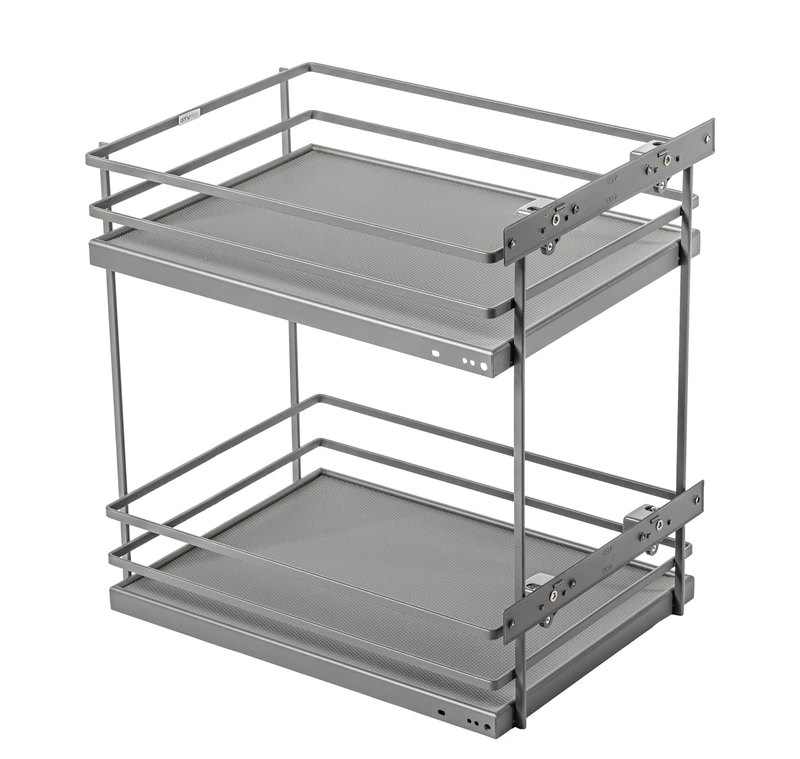 GTV - Movixpro Kitchen Organiser, Cargo Equipment, Extendable Shelving System, External Width 500 mm, 2 Shelves, Without Rails, Anthracite