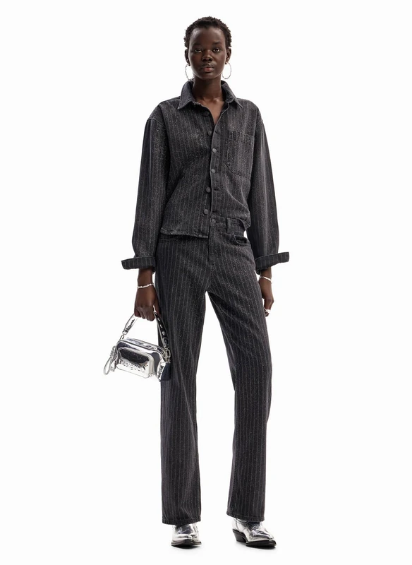 Desigual Women's Denim Long Trouser Jeans, Black, 18