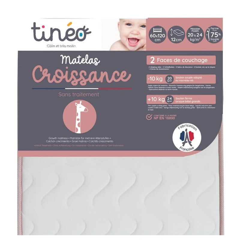Tinéo Baby mattress 60 x 120 cm Growth