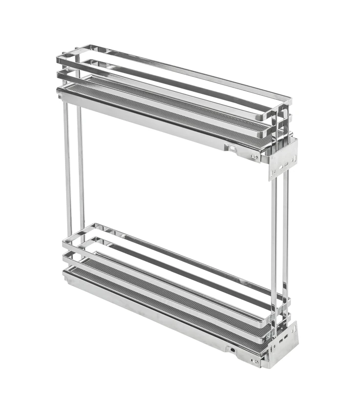 GTV - Movixpro Kitchen Organiser, Cargo Equipment, Extendable Shelving System, External Width 150 mm, 2 Shelves, Without Rails, Anthracite - Image 1
