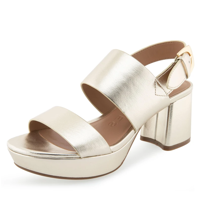 Aerosoles Women's Camilia Heeled Sandal, Soft Gold Pu, 7 UK