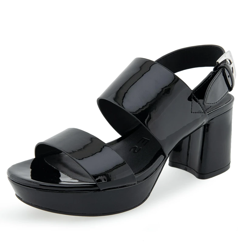 Aerosoles Women's Camilia Heeled Sandal, Black Patent, 6 UK