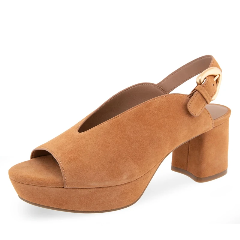 Aerosoles Women's Cornelia Heeled Sandal, Tan Suede, 6 UK
