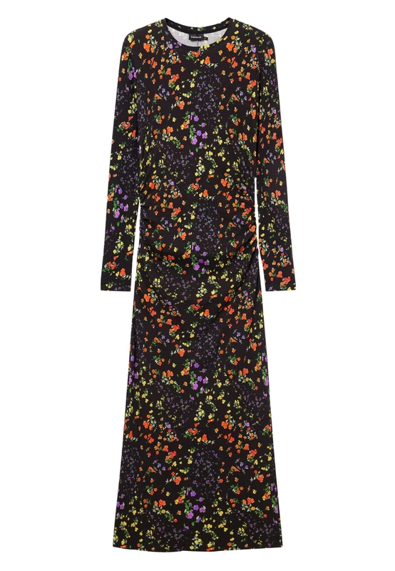 Desigual Women's Knit Long Sleeve Dress, Black, X-Small - Image 1