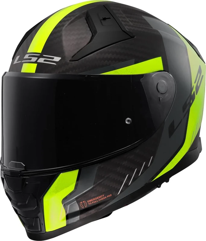 LS2 Full Face Motorcycle Helmet. Vector II Carbon Road Touring Motorbike Lid. FF811. ECE22.06 - Grid H-V YELLOW-06 (XXS) 51-52cm