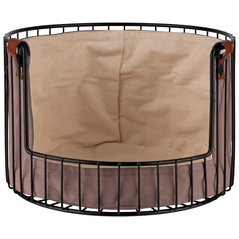 APS 30209 Bread Basket / Fruit Basket with Cotton Bag, Diameter 27.5 cm, Height 18.5 cm, Metal