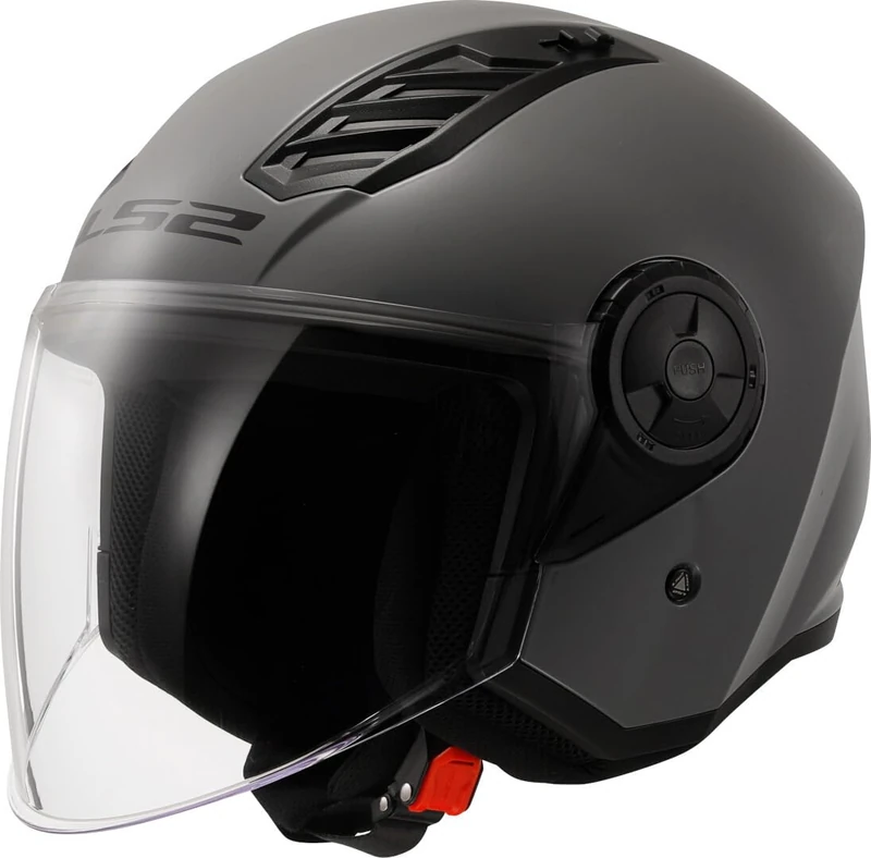 Open Faced Motorcycle Helmet. LS2 Airflow II ECE 22.06 Nardo Grey