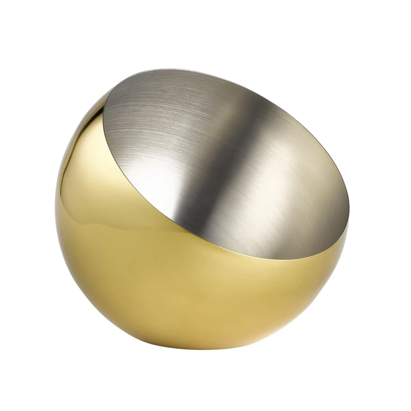 APS Sphere 40775 Bowl Diameter 24 cm Height 21 cm 2 litres Stainless Steel Gold Look