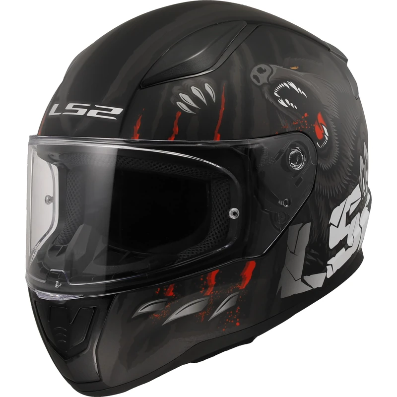 LS2 Rapid II Full Face Motorcycle Helmet ECE 22.06 - Claw - Black Red