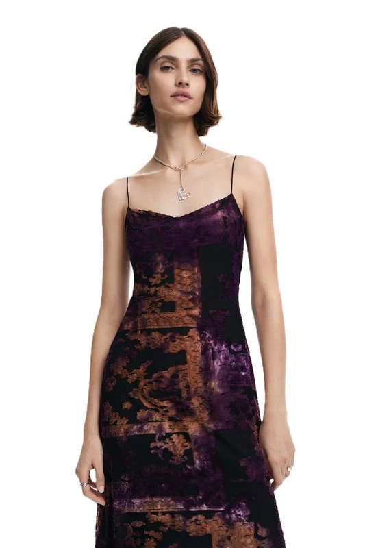 Desigual Women's Knit Long Sleeve Dress, Material finishes., X-Small