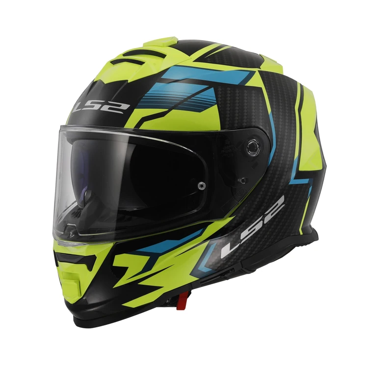 LS2 FF800 STORM II Dual Visor Full Face Motorcycle Helmet. TRACKER BLACK H-V YELLOW (M) 57-58cm