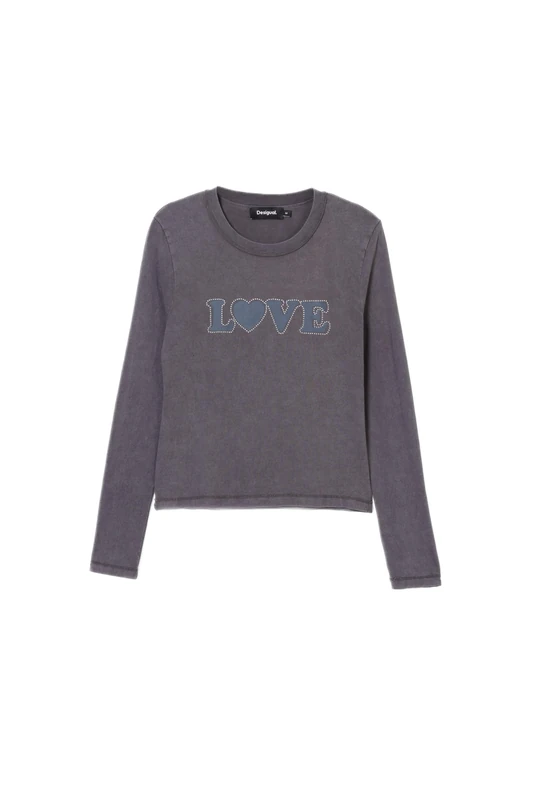 Desigual Women's Knit T-Shirt Long Sleeve Black