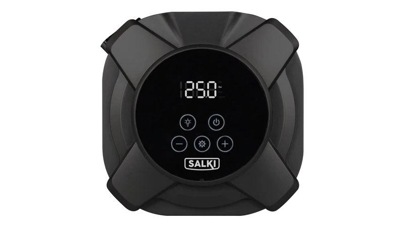 SALKI DIGI INFLATOR | Portable Digital Air Compressor for Car Tires, Motorcycles, Scooters, Bicycles and Other Inflatables - Includes Multiple Nozzles - Compact and Durable Design