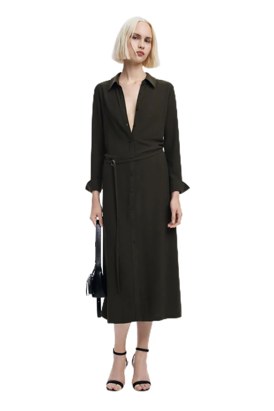 Desigual Women's Women's Woven Long Sleeve Dress, Green, L