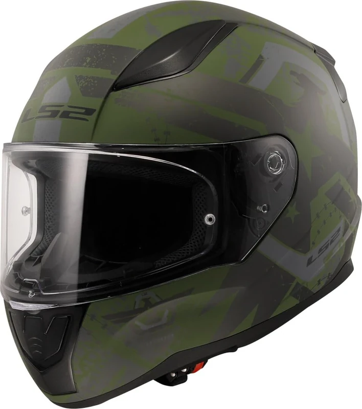 LS2 Motorcycle Helmet. Rapid II Full Face Crash Helmet. ECE 22.06 Homologation. Thunderbirds Matt Military Green. M
