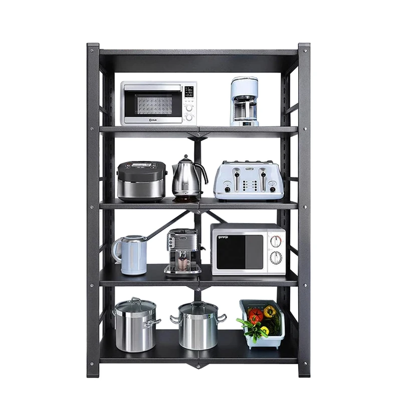 JOYBOS - 5-shelf storage rack in metal 73x37x155cm black - Image 1