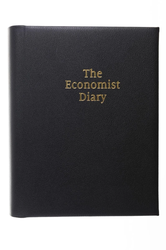 The Economist Diaries 2024 Diary and Business Planner - Week to View Desk Diary with Luxury Leather Cover - Black