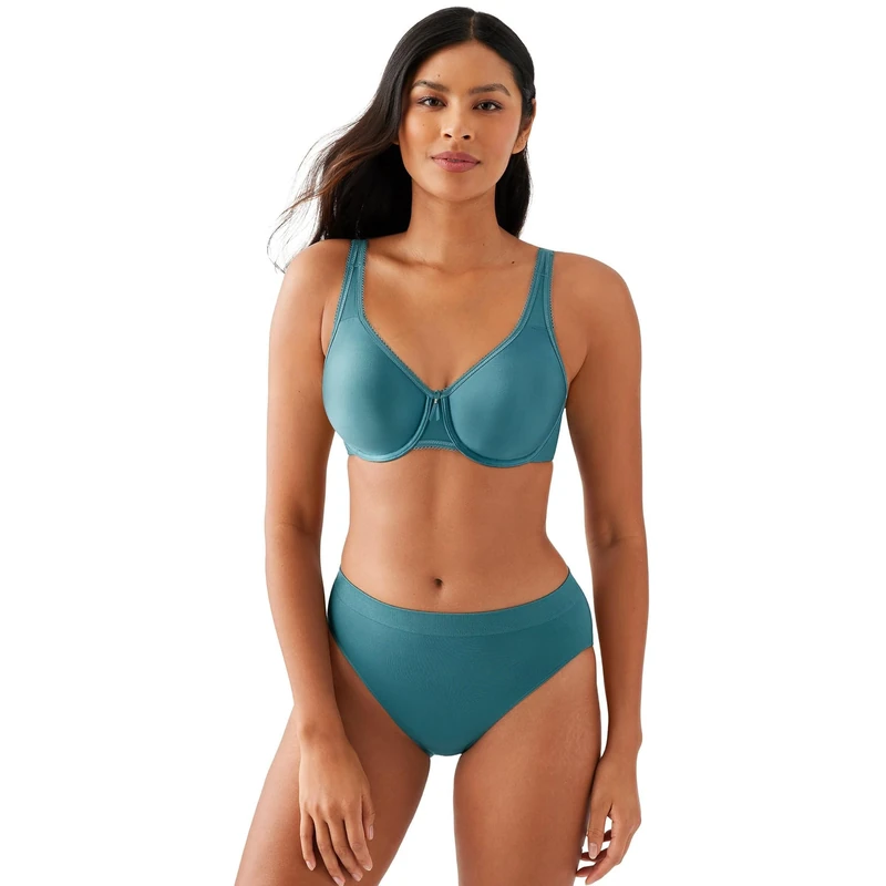 Wacoal Women's Basic Beauty Unlined Full Figure Underwire Bra, Brittany Blue, 38D
