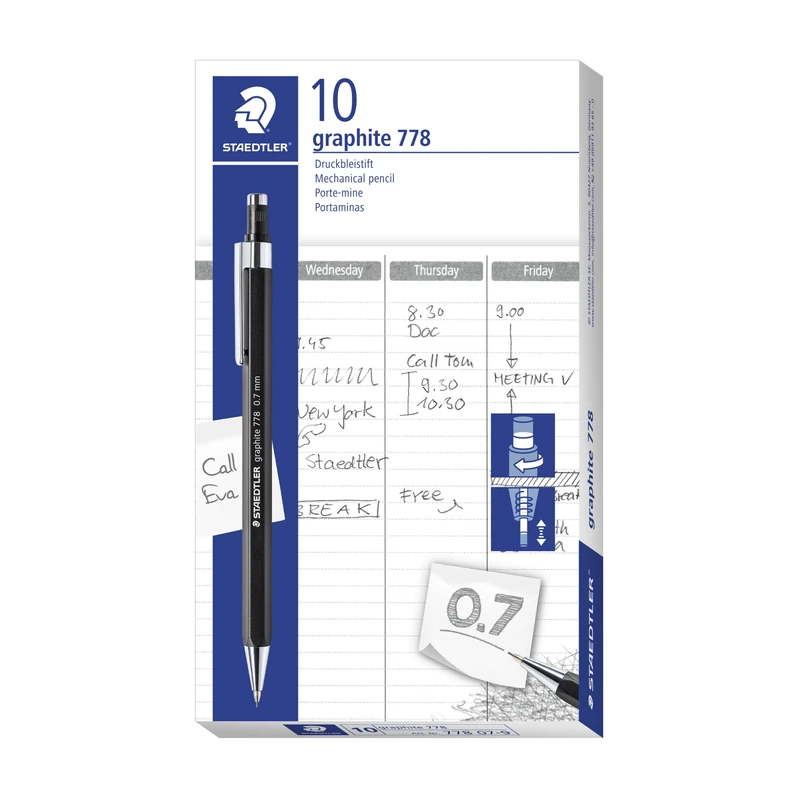 STAEDTLER 778 07-9 Mechanical Pencil 0.7mm - Pack of 10