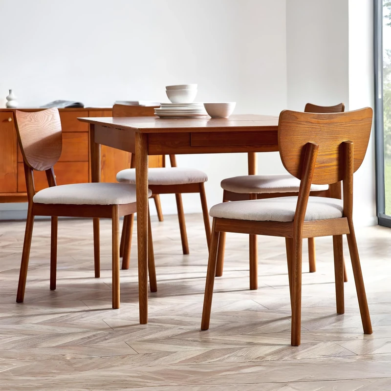 Julian Bowen Set of 2 Lowry Dining Chairs, Cherry Ash, 81 x 54 x 49cm