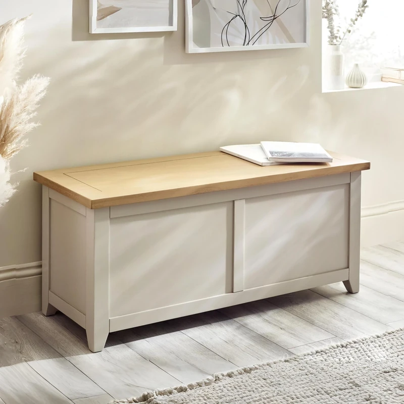 Julian Bowen Richmond Storage Bench, Engineered Wood, Elephant Grey, 45 x 105 x 40cm