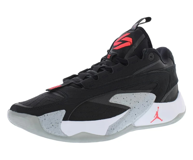 Nike Unisex Jordan Luka 2 Basketball Shoes, Black/Bright Crimson, 7.5
