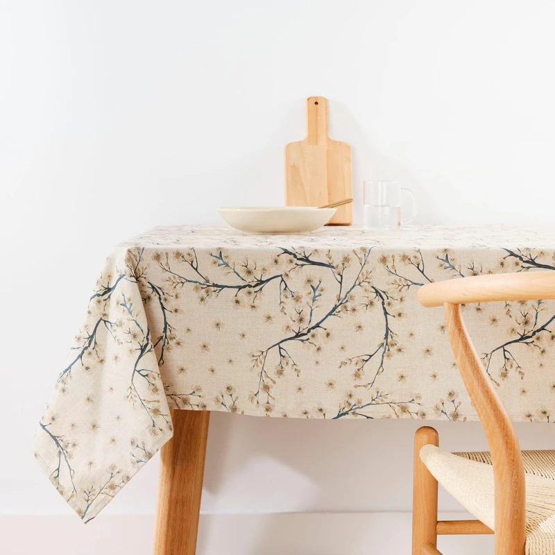 BELUM | Stain Resistant Tablecloth Size 300 x 155 cm - Extra Soft Touch Tablecloth Colour Multicolor - Tablecloth Fabric 100% Organic Cotton Model 0120-328