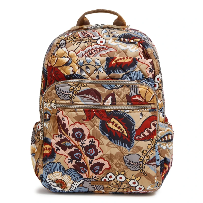 Vera Bradley Women's Performance Twill XL Campus Backpack Bookbag, Botanical Beauty, One Size