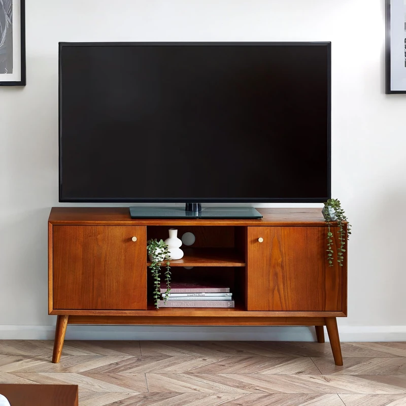Julian Bowen Lowry Media Unit, Wood, Cherry Ash, 50 x 120 x 40cm