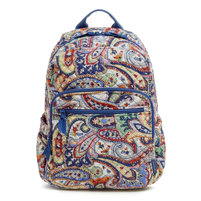 Vera Bradley Women's Cotton Campus Backpack, Harbor Paisley, One Size