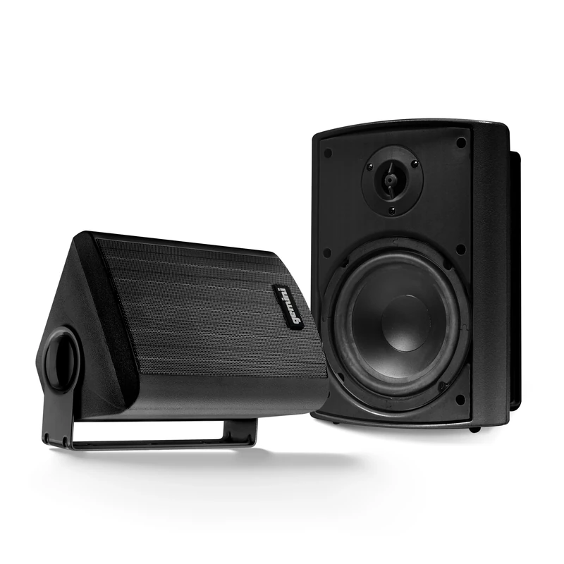 Gemini Sound GHSI-W525BT-PR-BLK Outdoor Waterproof Bluetooth Speakers (Black)
