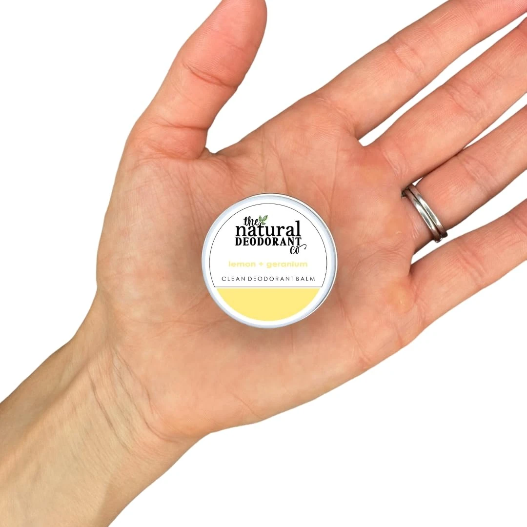 The Natural Deodorant Co. Mini/Sample Size 10g, Lemon & Geranium Clean Deo Balm, Lasts 10 Days, All Day Protection