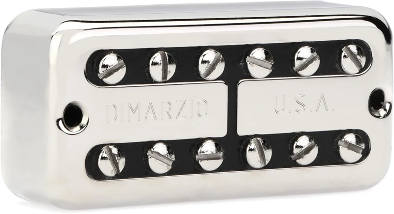 DiMarzio® New’Tron™, Neck Pickup, Standard Spaced, Nickel Cover, Black Insert