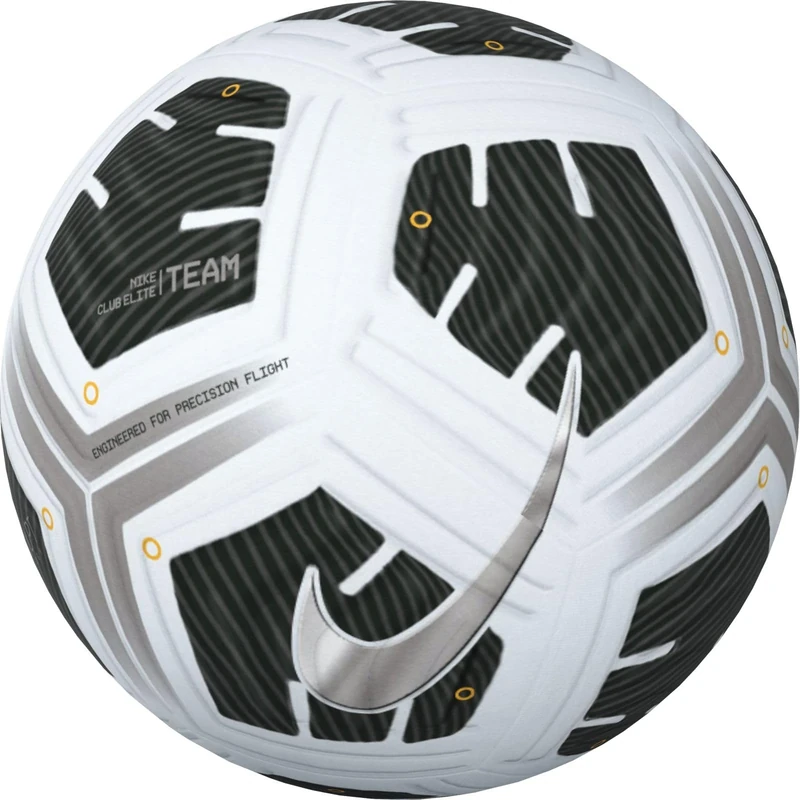 Nike FZ7544-100 NK CLUB ELITE TEAM - FA24 Recreational soccer ball Unisex WHITE/BLACK/METALLIC SILVER Size 5