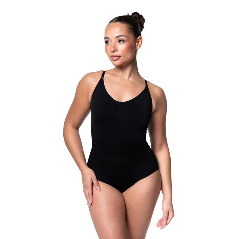 HeyShape Snatched Women's Shapewear Bodysuit Tummy Control Body Shaper - Seamless Sculpting Waist Body Suit - Black XS