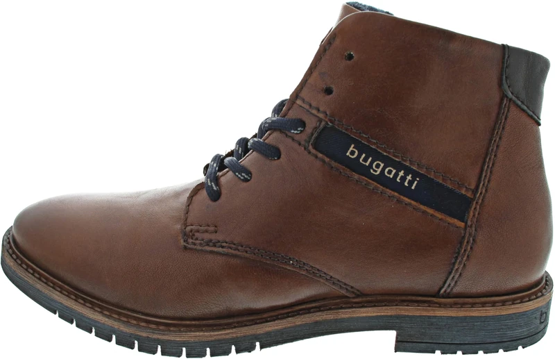 bugatti CAJ Lace-Up Boots Black, Cognac, 7 UK