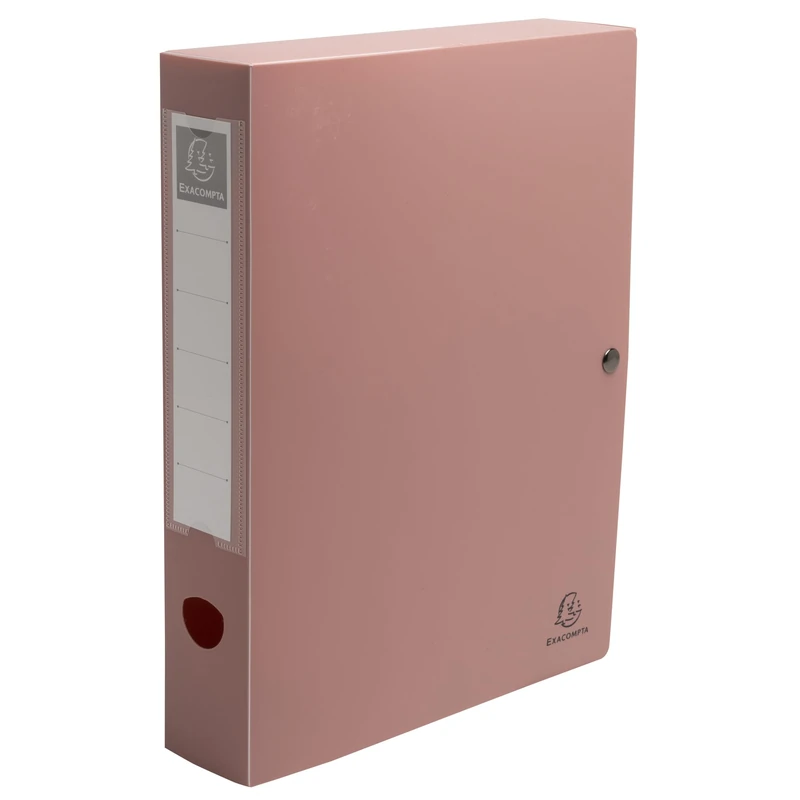 Exacompta - Ref 89270E - Box of 8 Boxes with Skandi snap Closure - Made of Rigid Recycled PP - 6 cm Spine - Size 25 x 33 cm - Skandi Recycled PP - for A4 - Assorted Colours