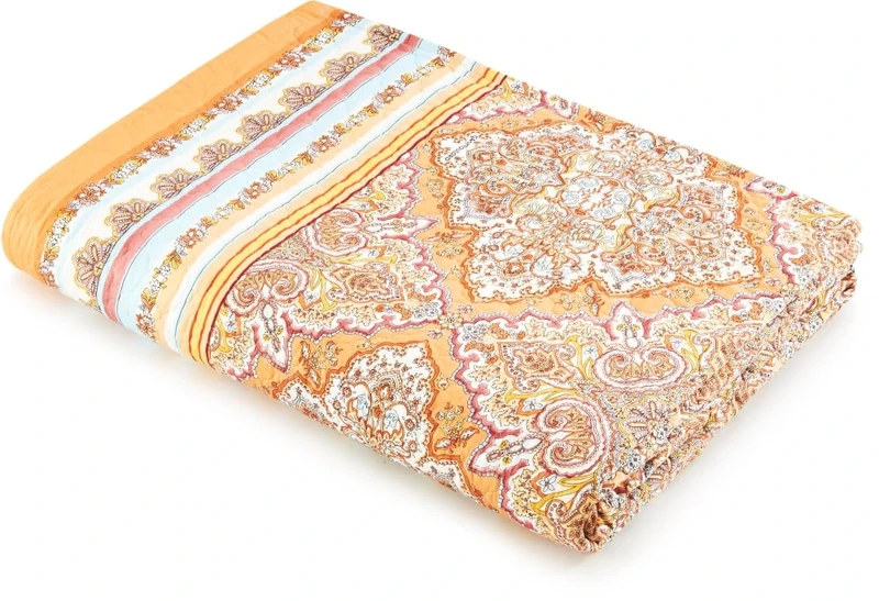 Bassetti Marechiaro 9328502 Bedspread 100% Cotton Orange O1 Dimensions 265 x 255 cm