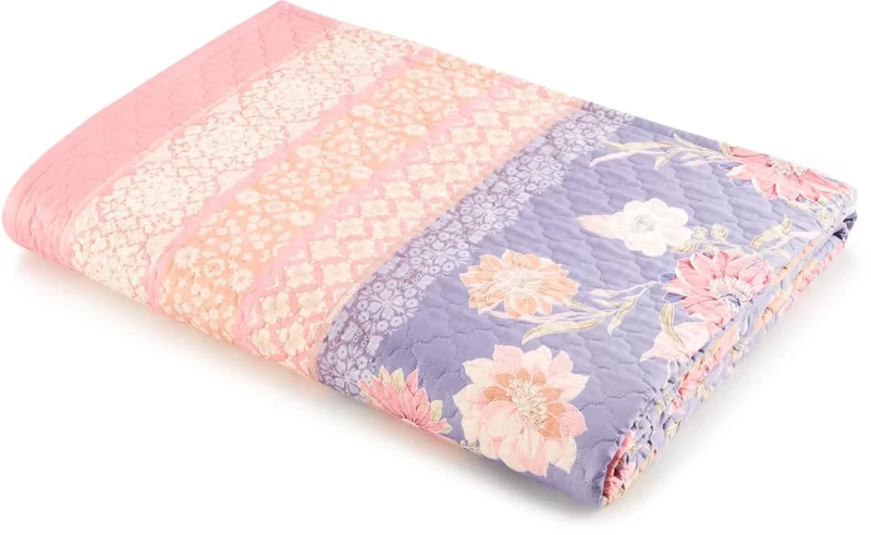 Bassetti Polillipo 9328452 Bedspread 100% Cotton Lavender L1 265 x 255 cm