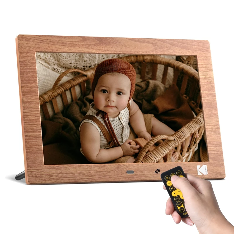 KODAK Digital Photo Frame 10 Inch, No WiFi Digital Picture Frame with Remote Control, Electronic Digital Frame with 1280*800 High Resolution IPS Screen, Images/Videos/Music Player, Auto Switch ON/OFF