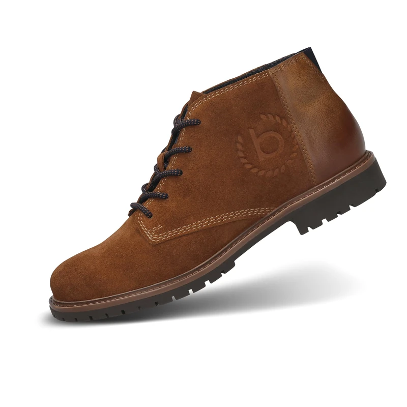 bugatti Mens Distressed Boots with Soft Footbed Padding, Cognac, 10.5 UK
