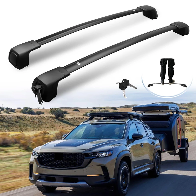 SNIXWOO Lockable Roof Rack for Mazda CX-50 and CX50 Hybrid 2023 2024 2025 Anti-Theft Cross Bars Roof Rack Cross Rails Roof Top Cargo Outdoor Equipment - Image 1