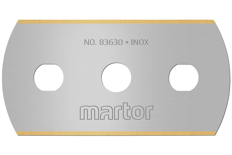 MARTOR 500 x Rounded tip Industrial Blade & Extra Strong, Replacement Blades Cutters, Safety Knife, Stainless Steel with TiN-Coated, Sharp, 4-fold usable Blade, No. 83630.35