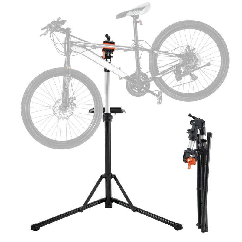 VEVOR Bike Repair Stand, 66 lbs Heavy-duty Aluminum Bicycle Repair Stand, Adjustable Height Bike Maintenance Workstand with Magnetic Tool Tray Telescopic Arm, for Home, Shops