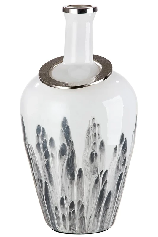GILDE Vase Statuario Glass White Bottle Shape Height 56 cm Decoration Home Accessory Gift Home Decor